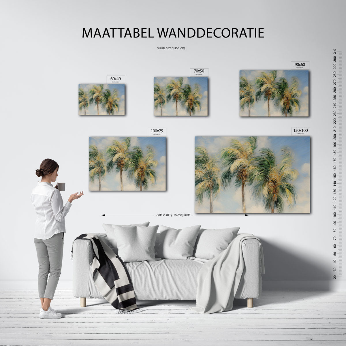 Dromerige palmbomen Kunstwerk