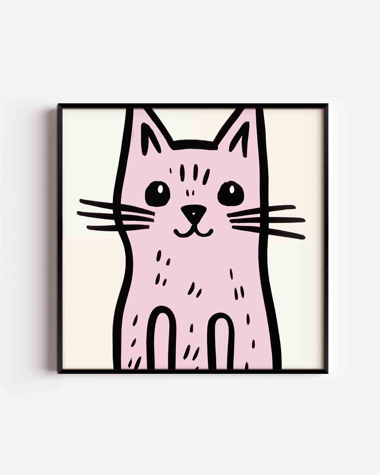 Roze kat Poster