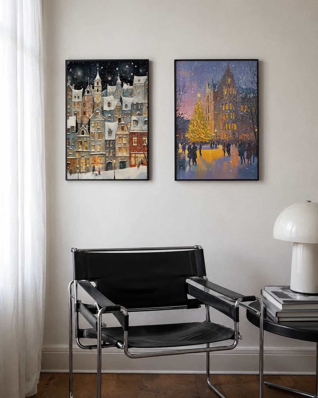 Winterse stadsgezichten Posterset