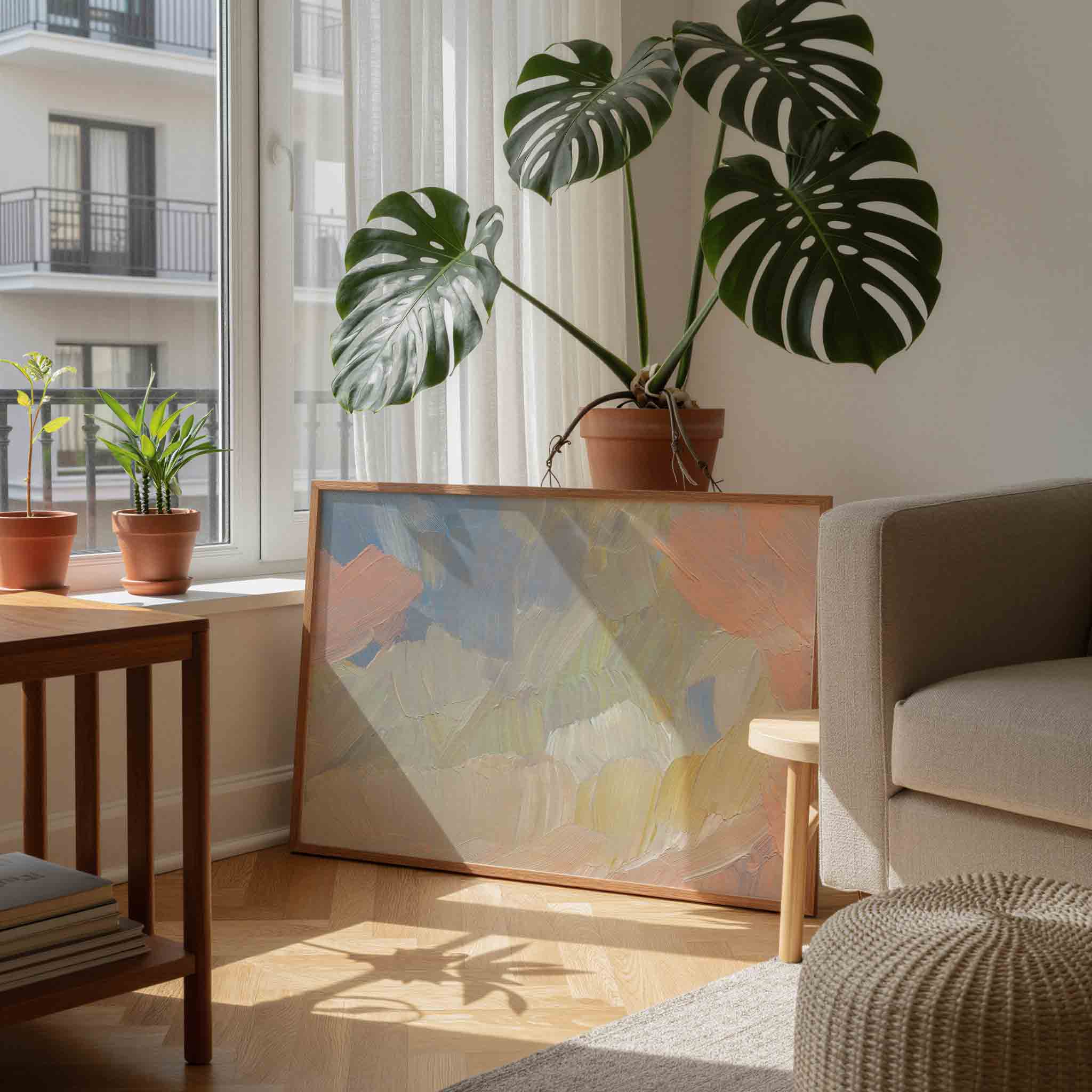 Abstracte penseelstreken Poster