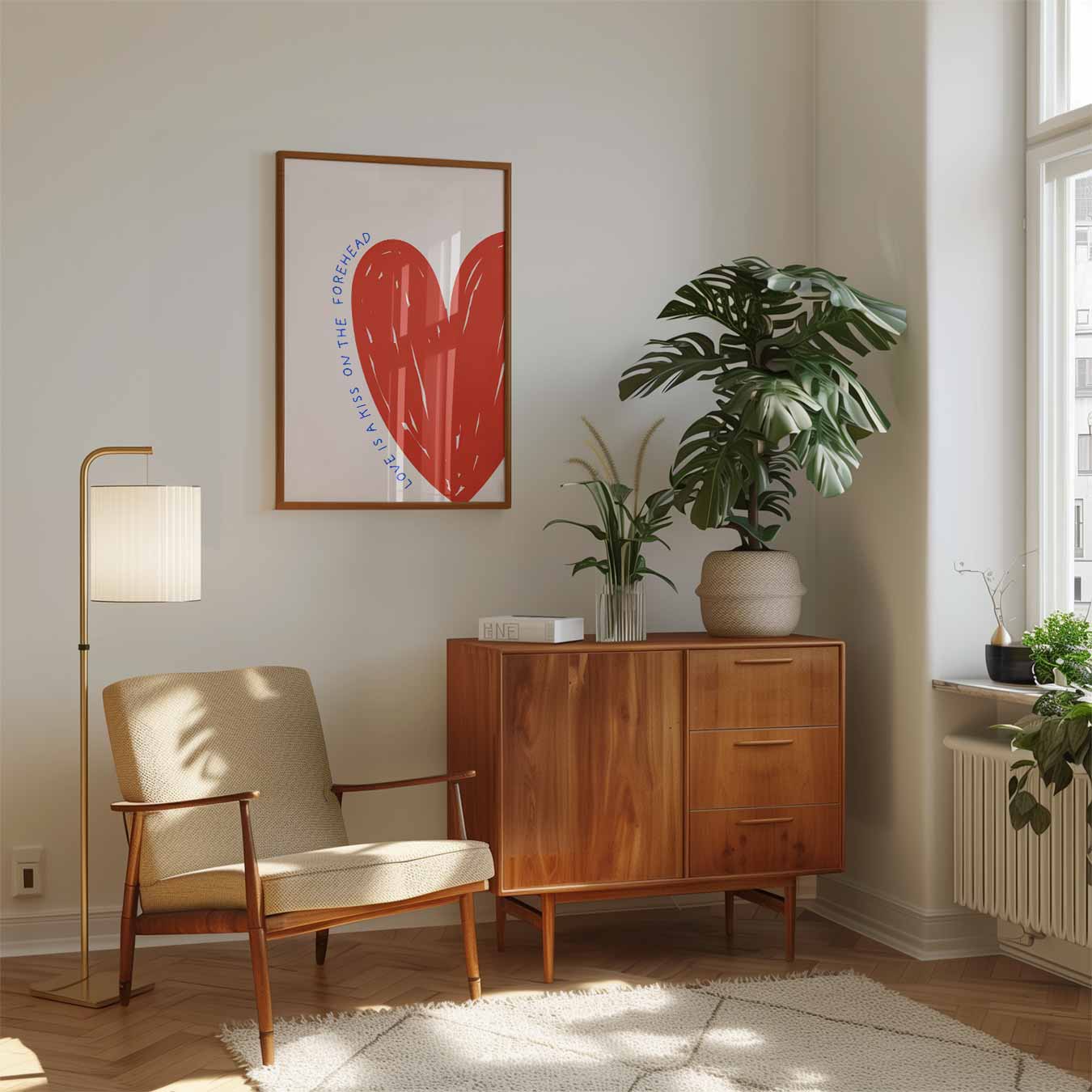 Liefdevolle Kus Voorhoofd Poster-WallArtistic