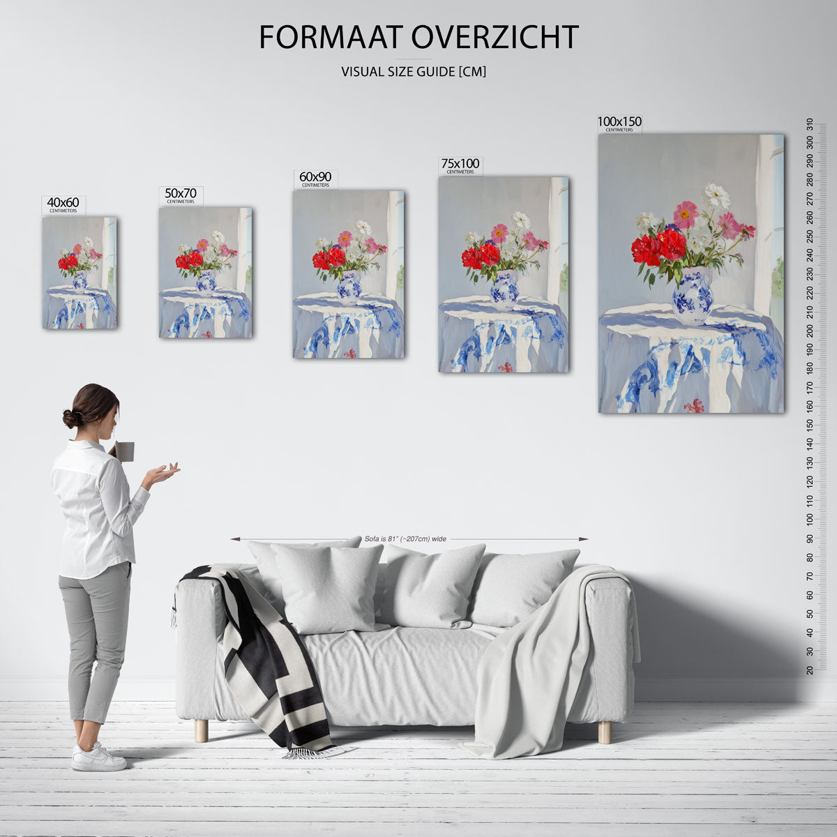 Bloemen in vaas Kunstwerk