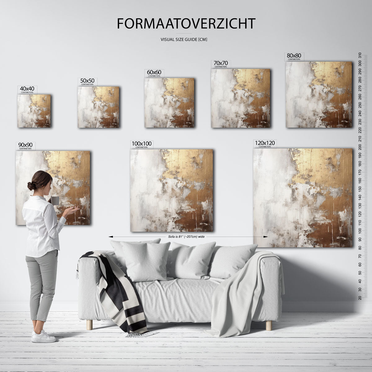 Goud en wit abstracte Poster