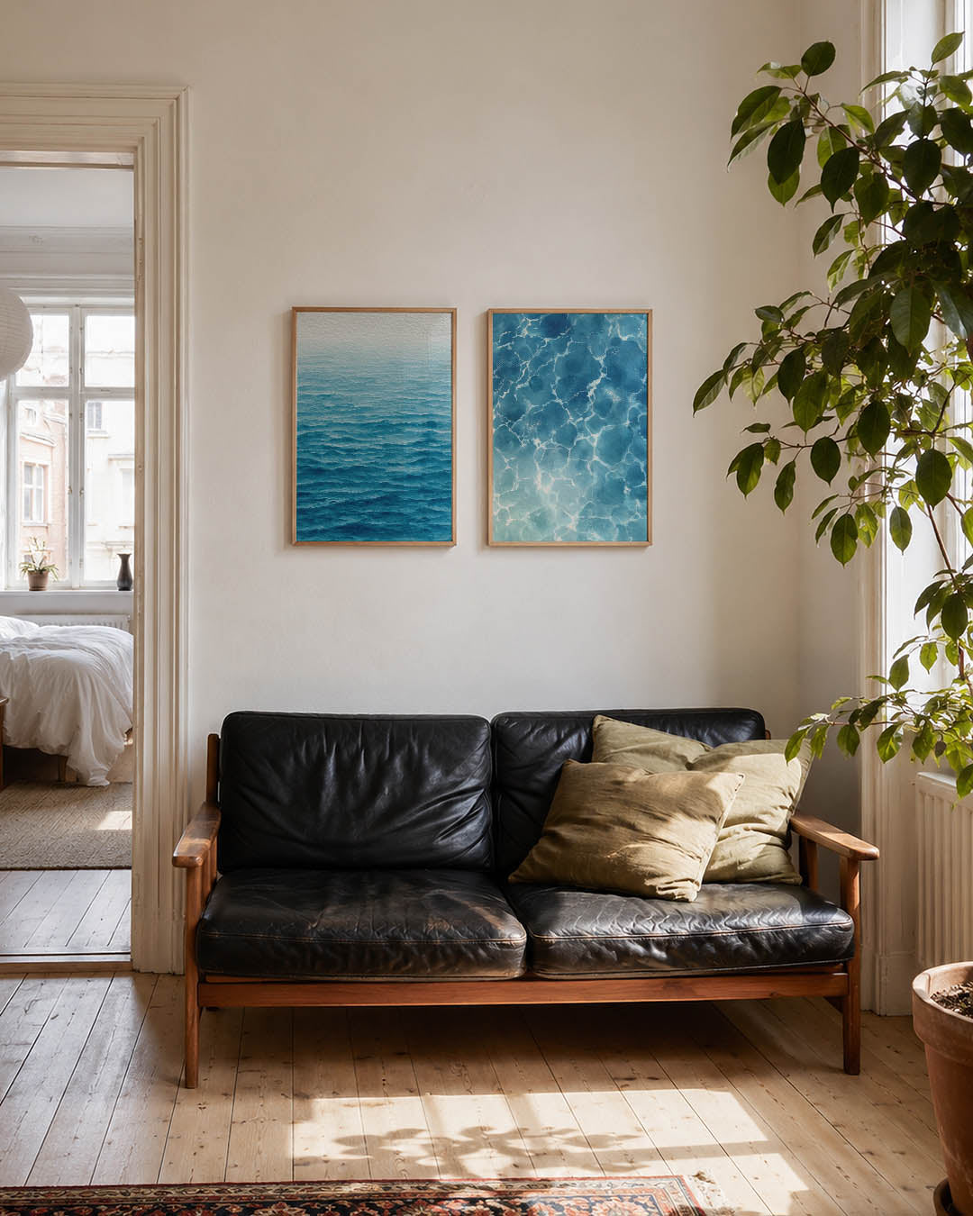 Golvend blauw Posterset