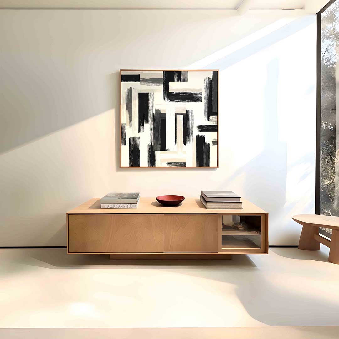 Abstracte penseelstreken Poster