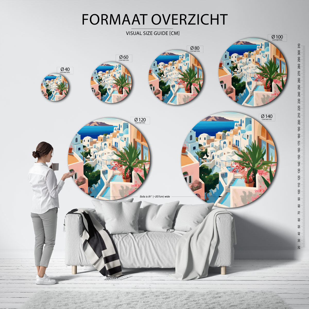 Mediterraanse huizen Muurcirkel