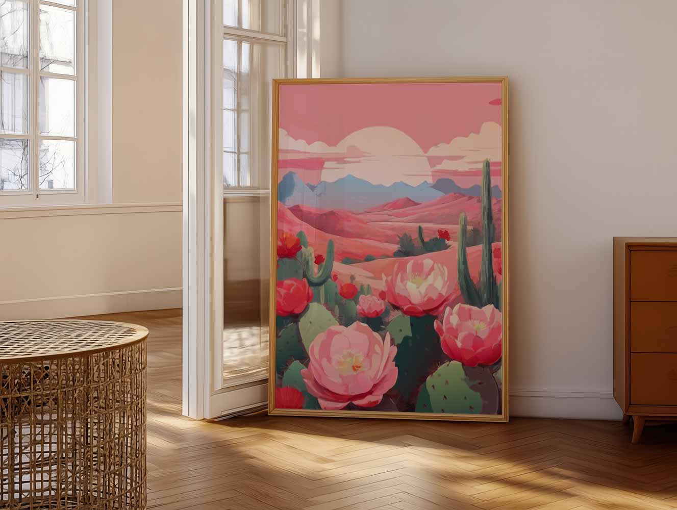 Cactus Bloemenlandschap Poster-WallArtistic