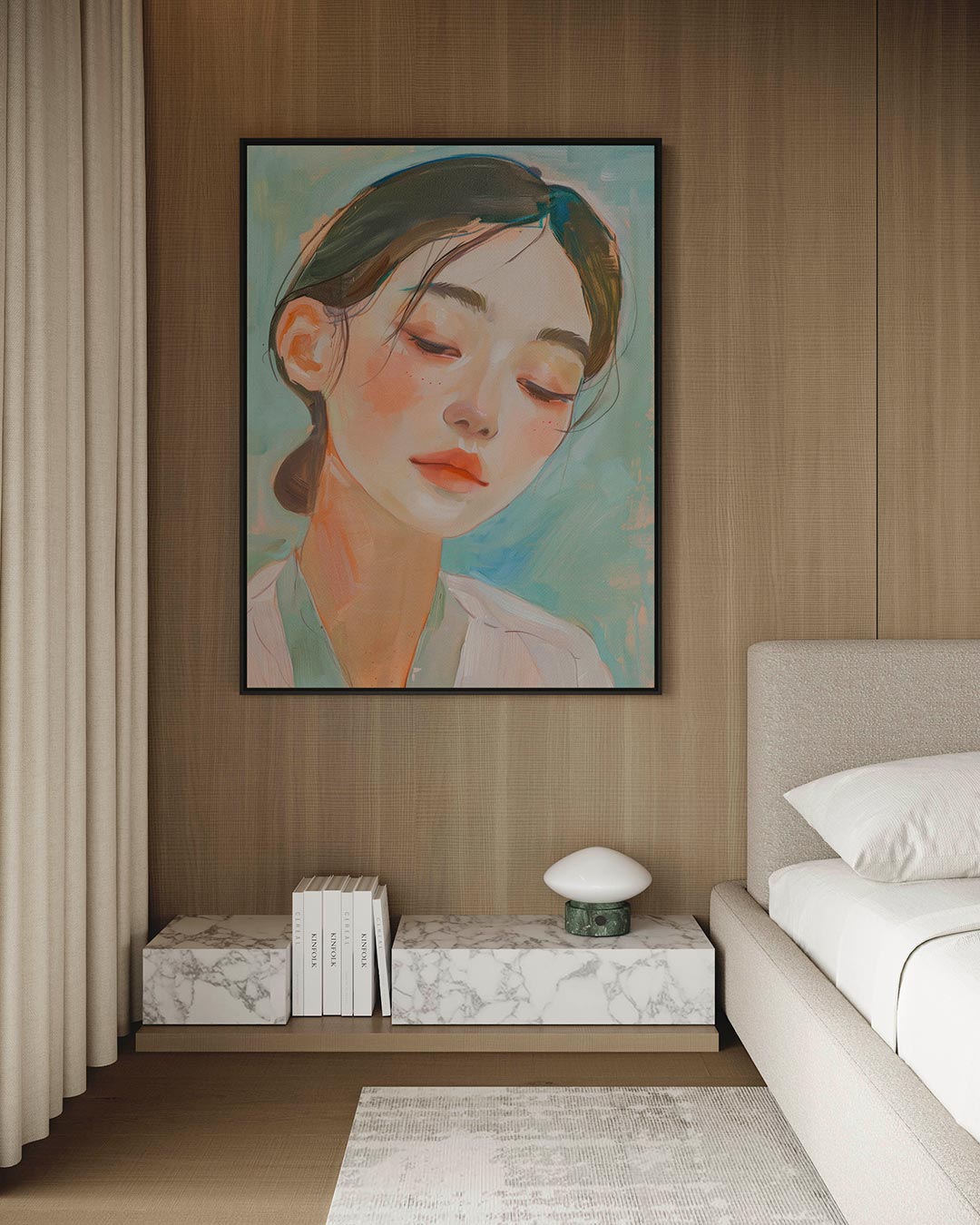 Dromerige portretstudie Kunstwerk