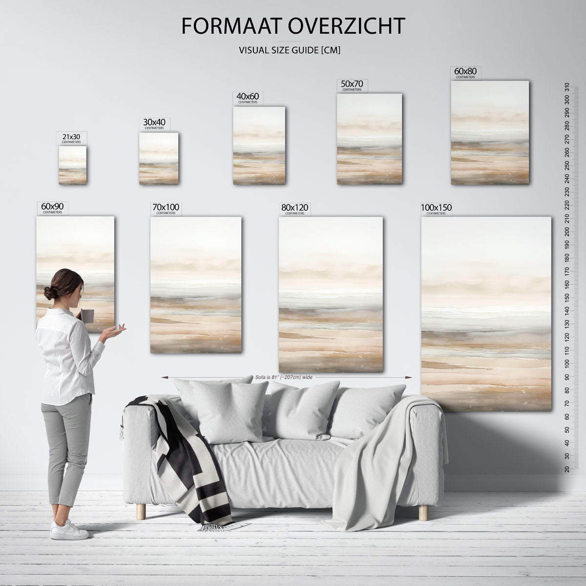 Landschap in zachte tinten Poster