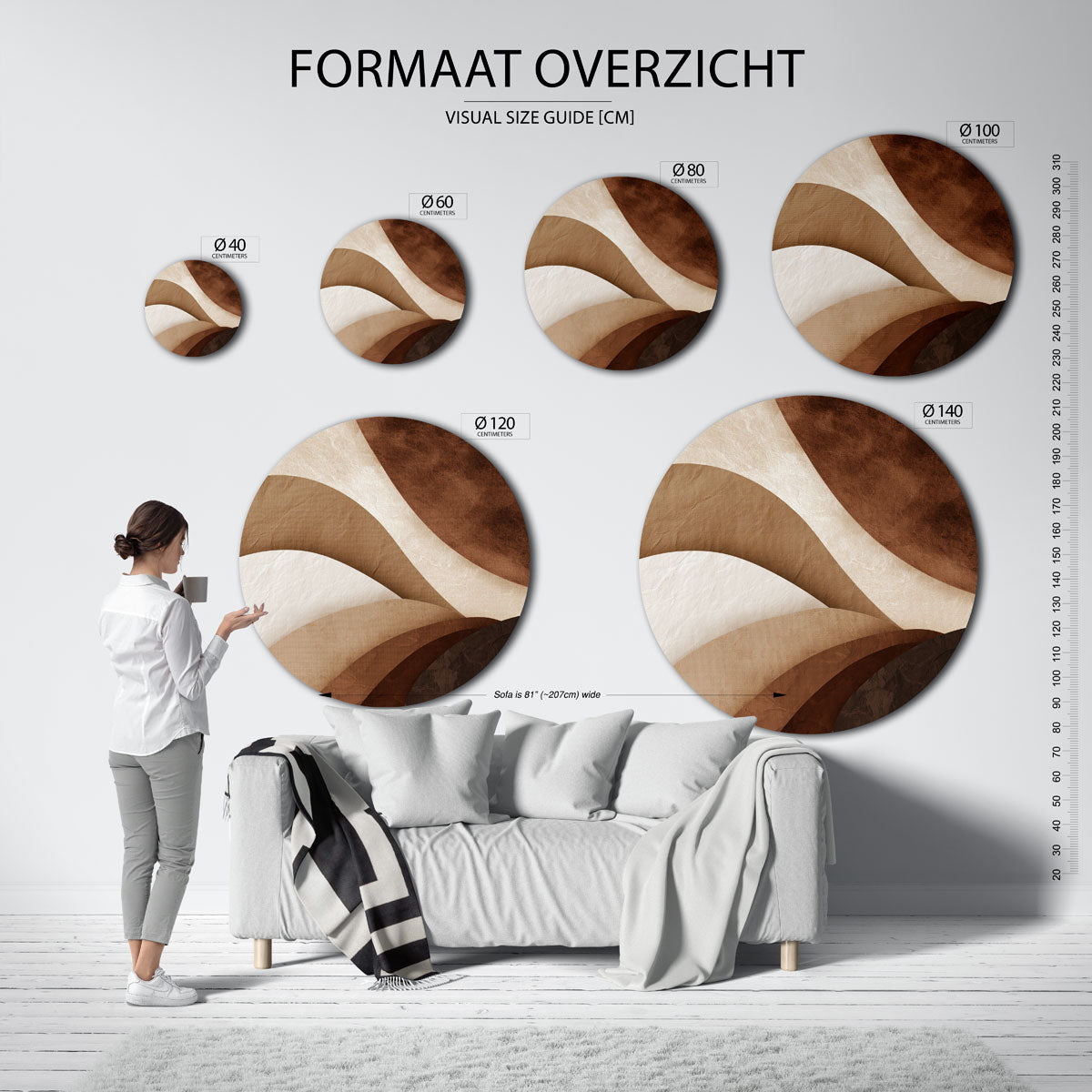 Abstracte vormen Muurcirkel