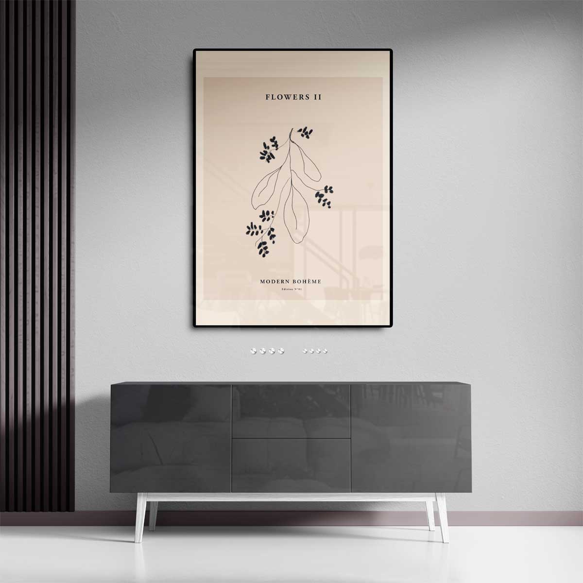 Flowers II Moderne Boho Print Kunstwerk-canvas-dibond-plexiglas-wanddecoratie-WallArtistic
