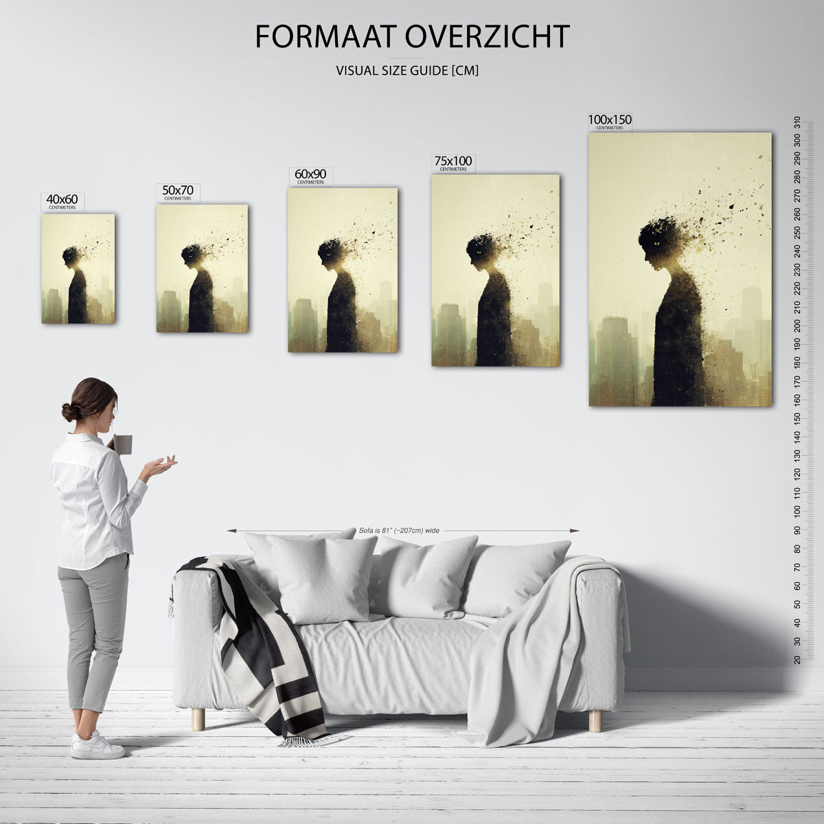 Vervagende silhouet Kunstwerk