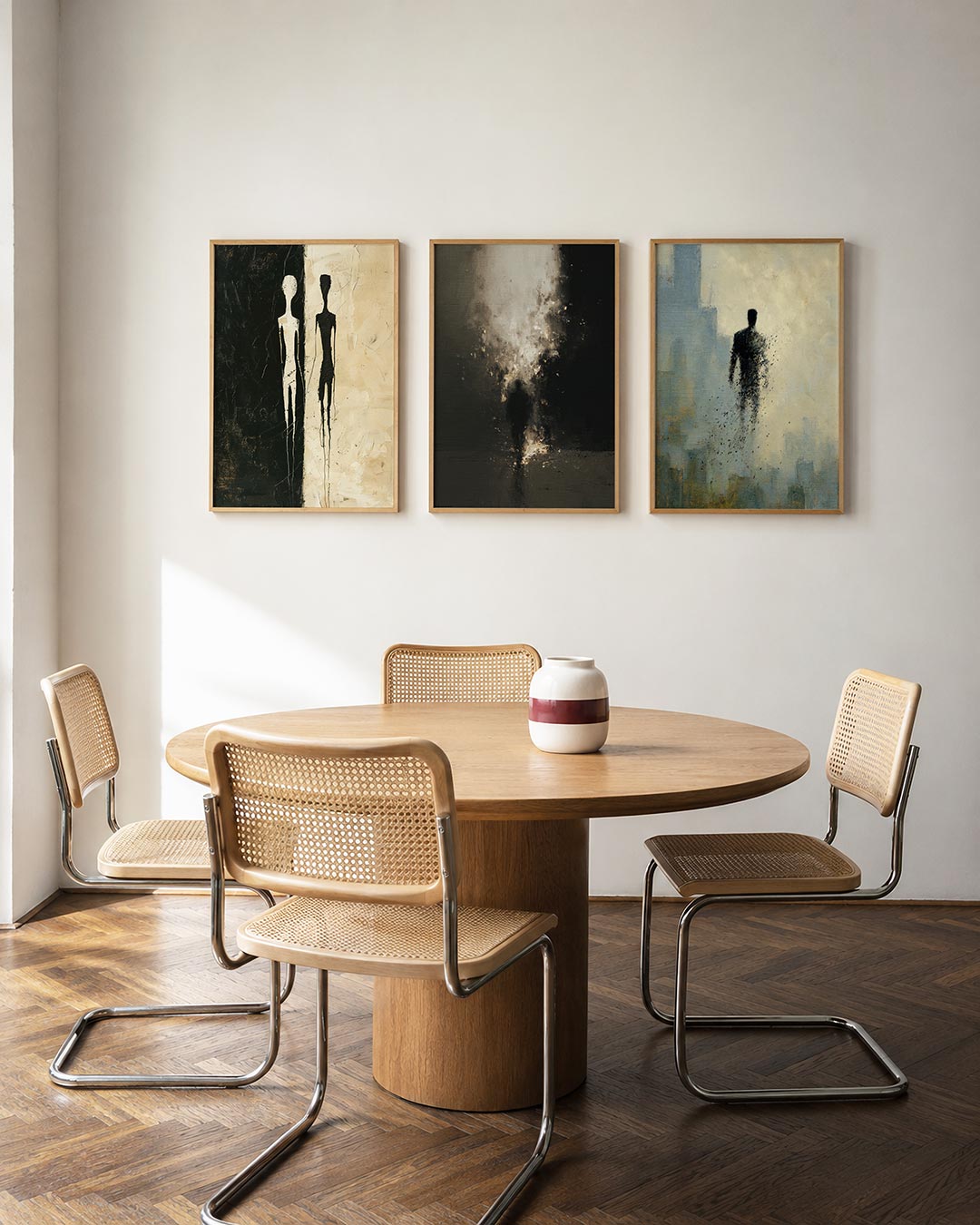 Tegenovergestelde silhouetten Posterset