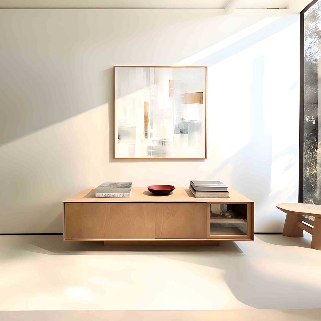 Abstracte beige en grijze vlakken Poster