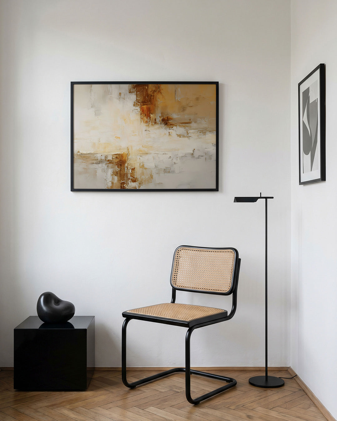 Abstracte beige en bruine Poster