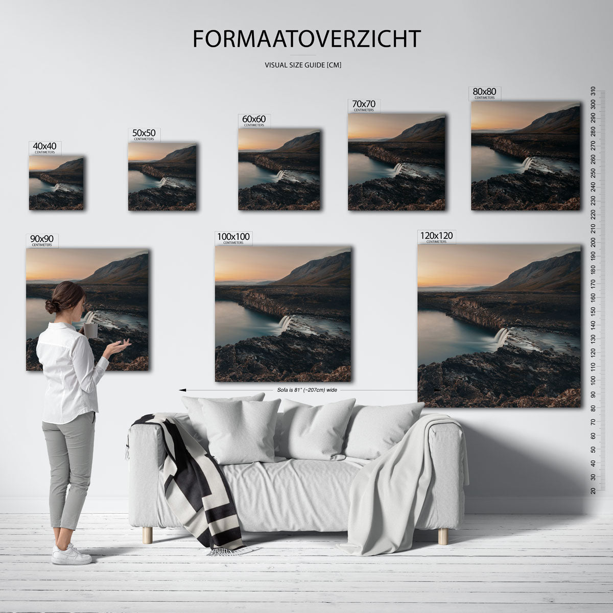 Rustige waterval landschap Poster