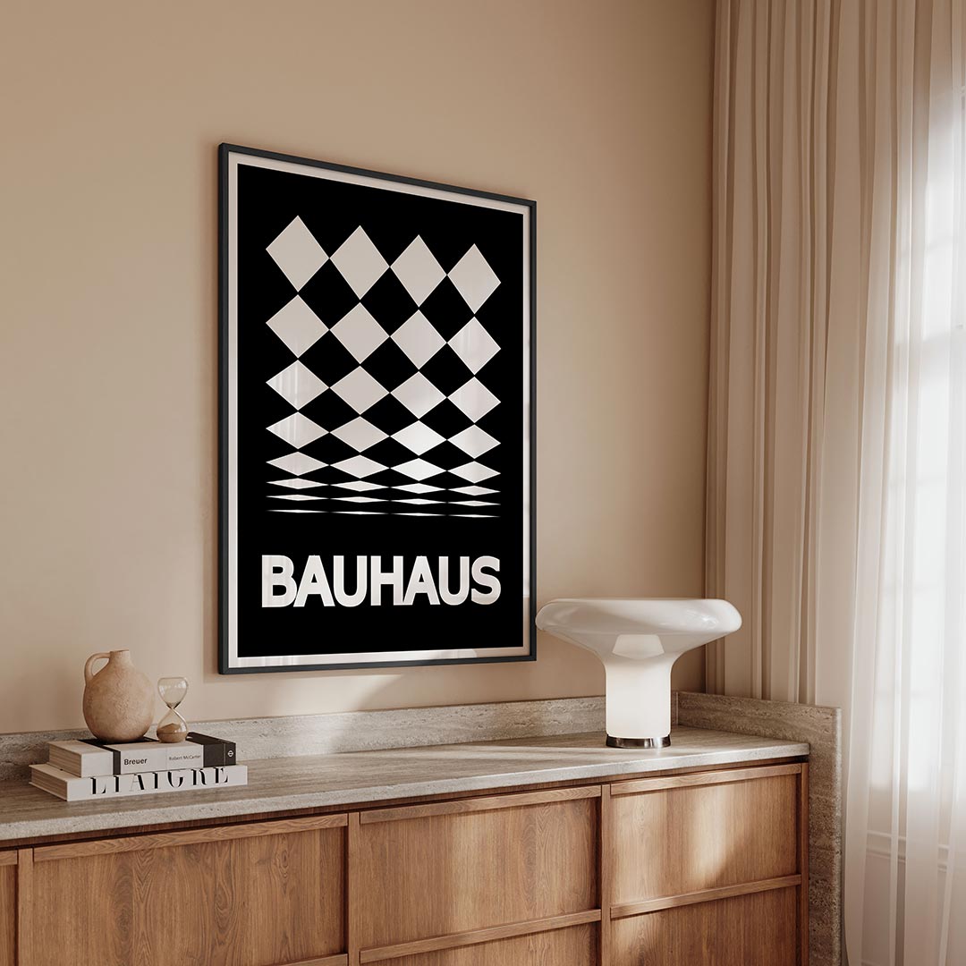 Diamantpatroon en tekst Poster