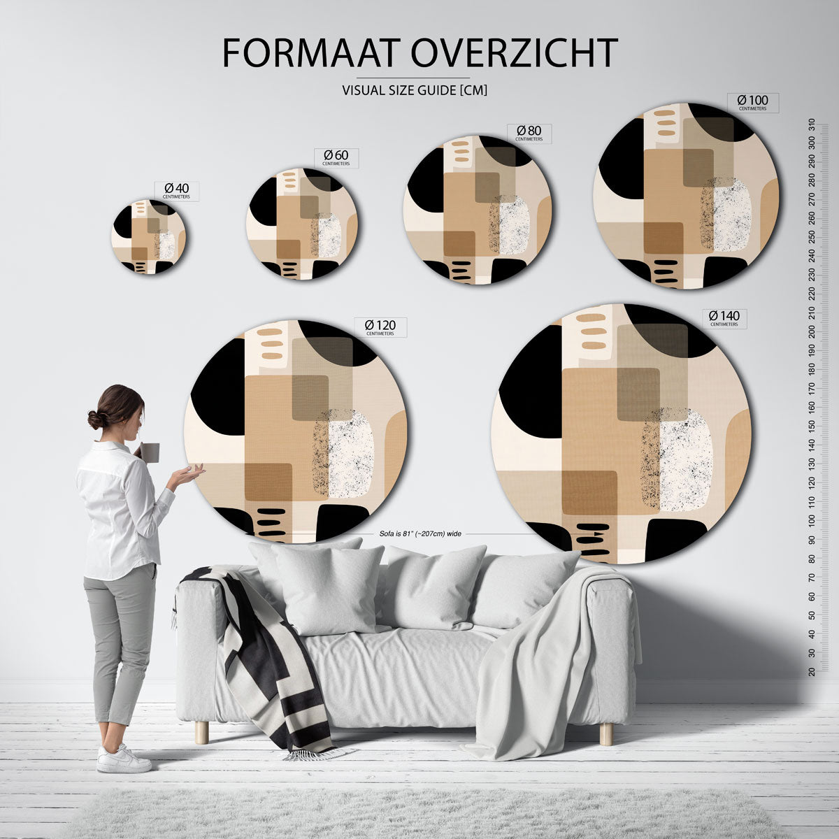 Abstracte vormen Muurcirkel