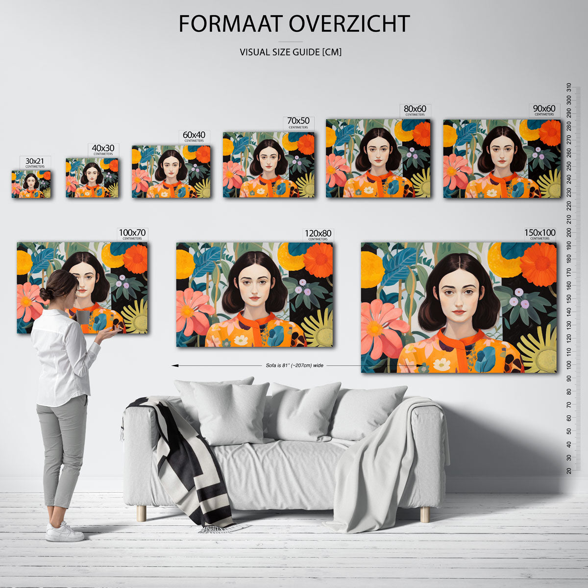 Vrouw met bloemen Poster