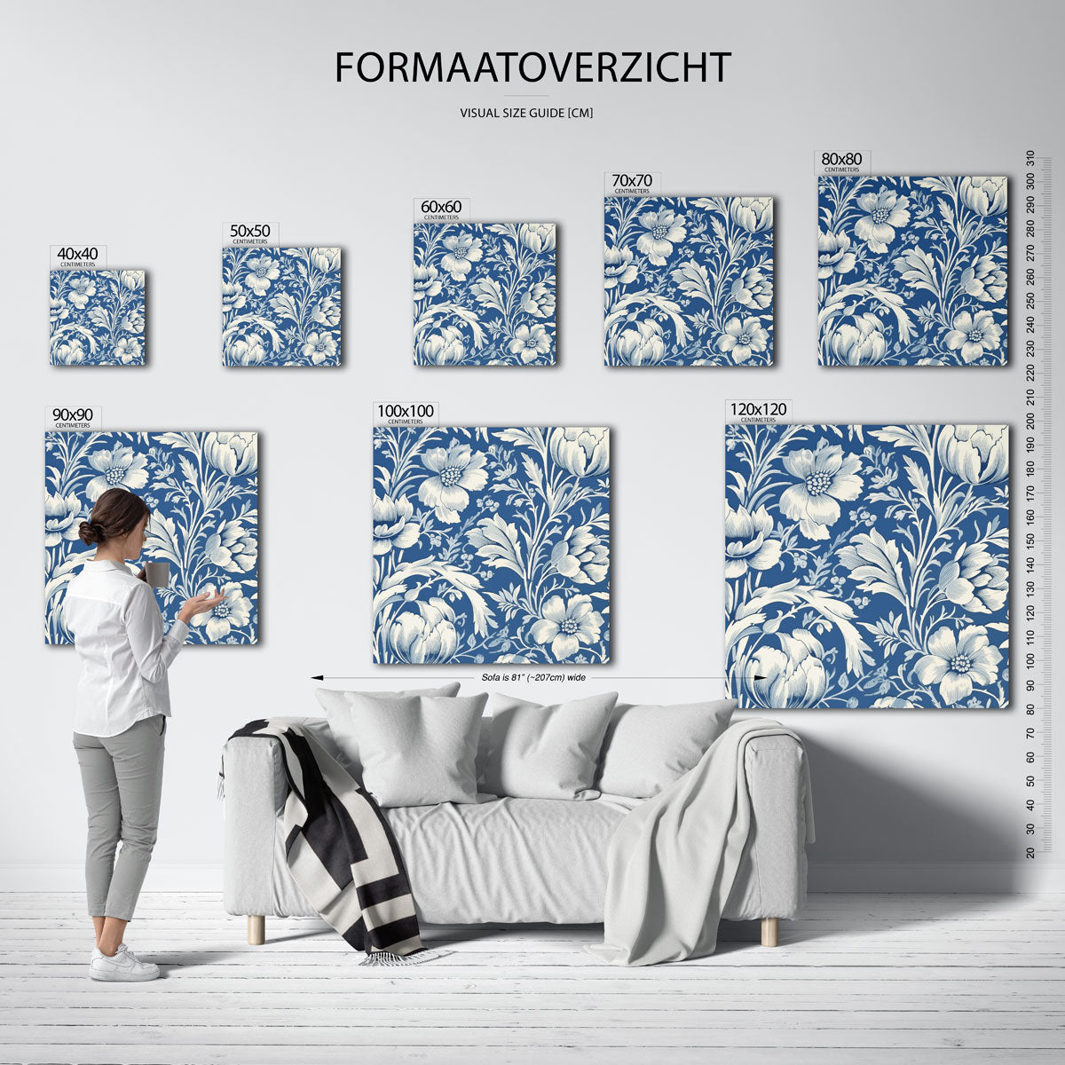 Blauwe bloemen Poster
