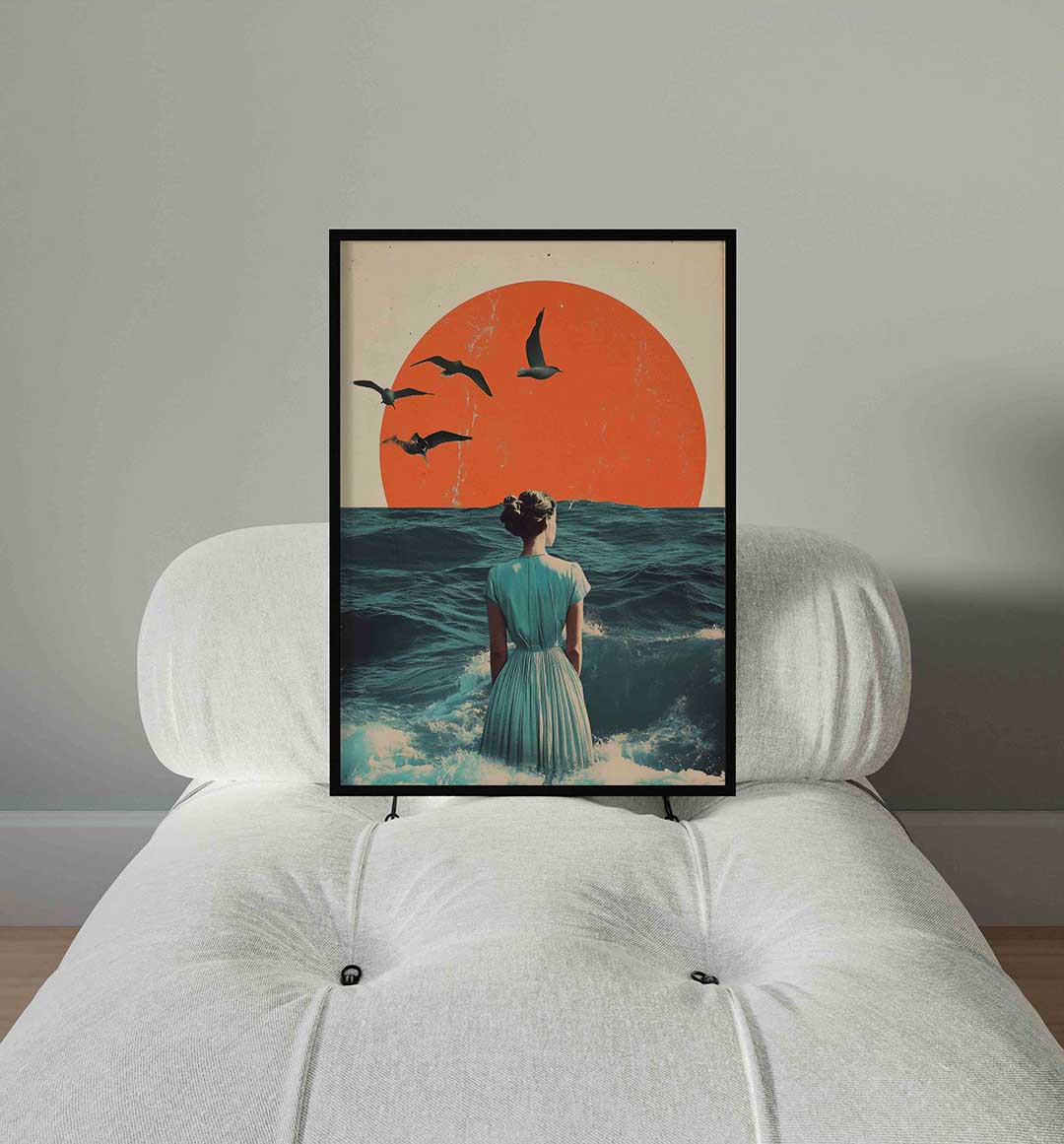 Vrouw bij zee Poster