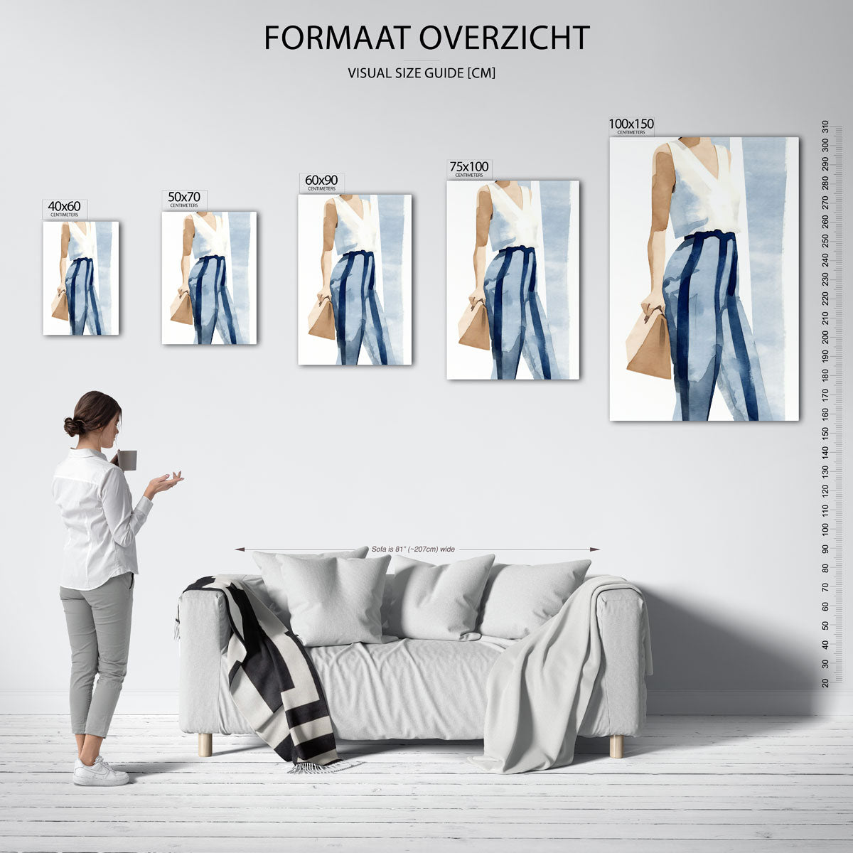 Gestileerde modefiguur Kunstwerk