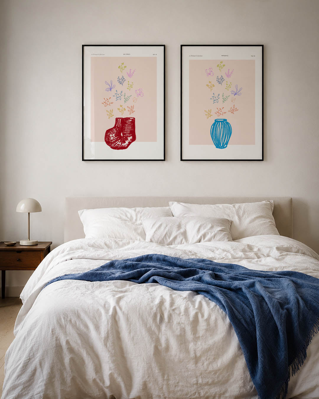 Kleurrijke bloemenvormen Posterset
