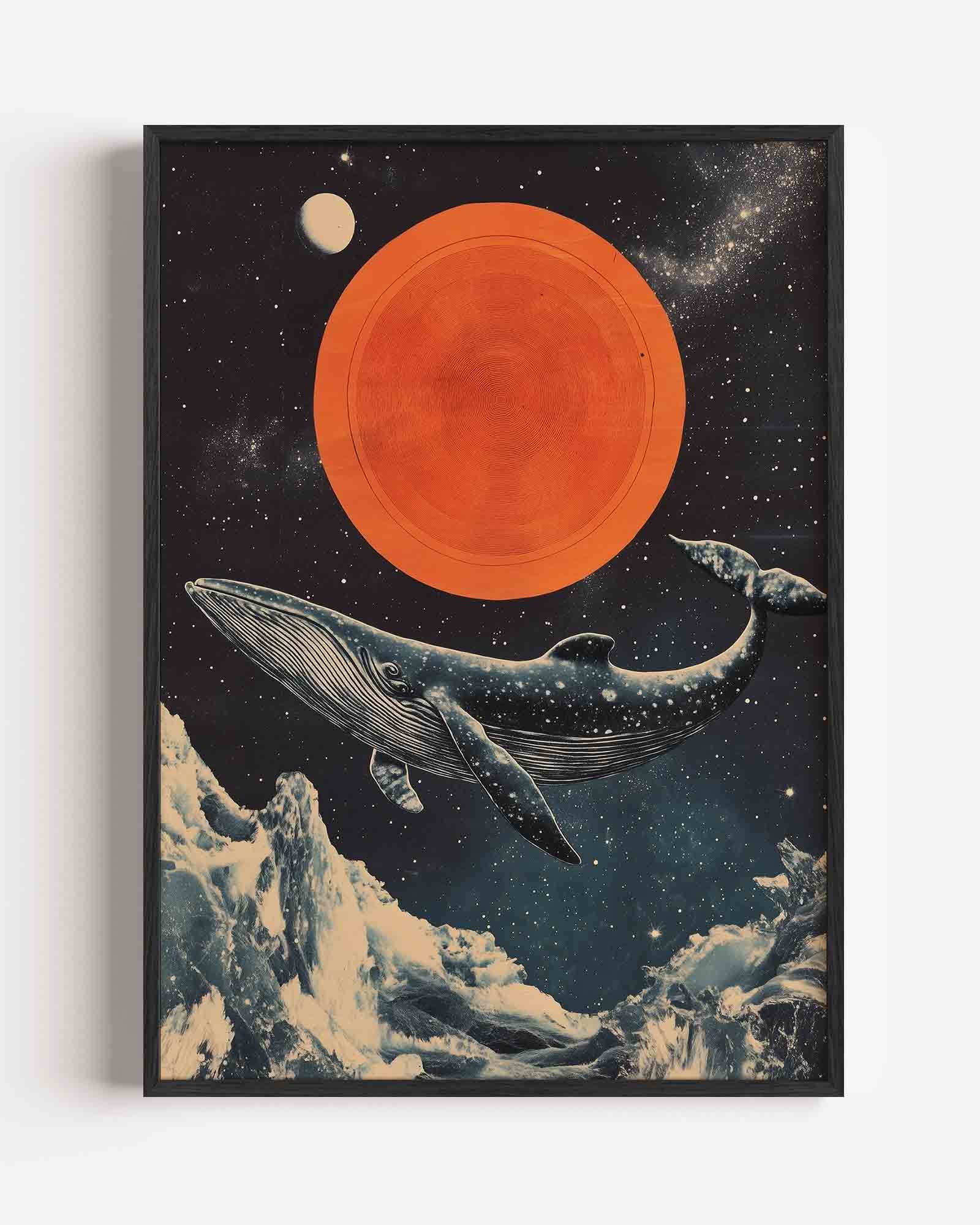 Walvis en oranje cirkel Poster