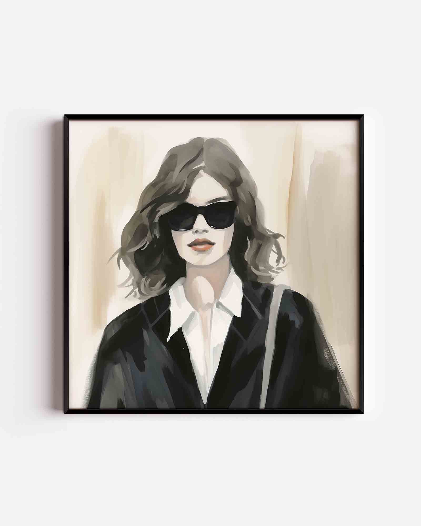 Vrouw met zonnebril Poster