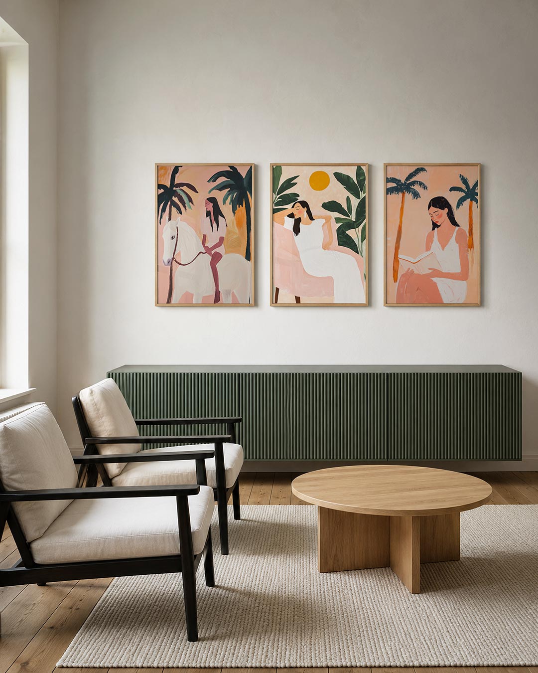 Zonsondergang en palmen Posterset