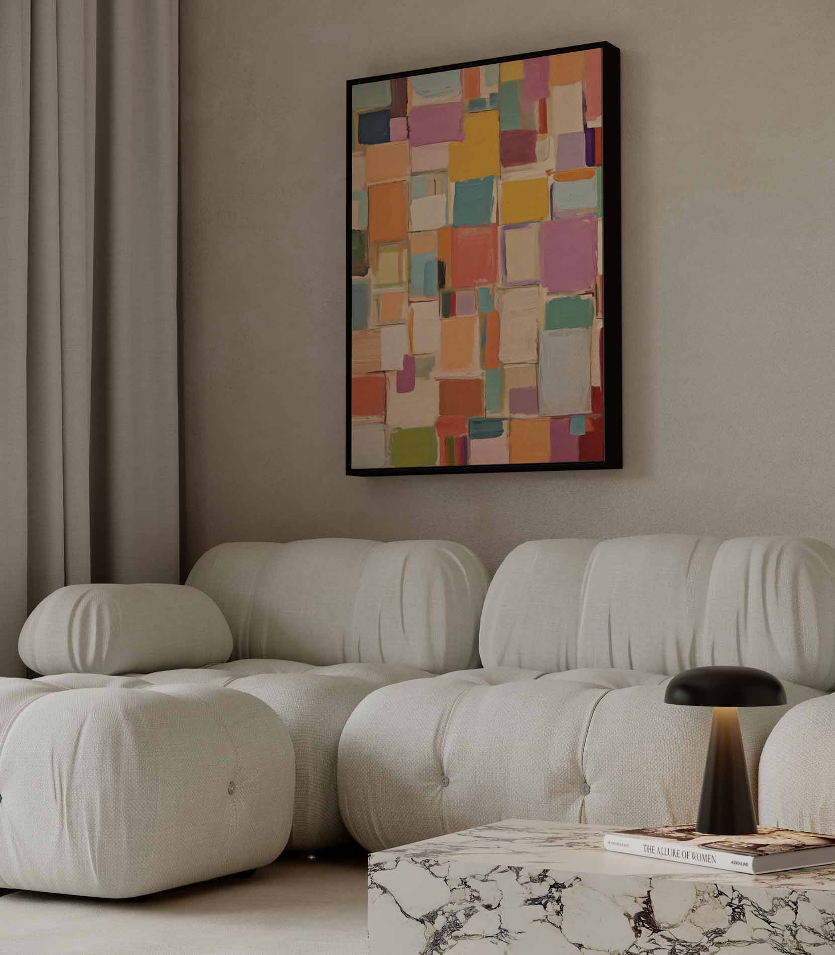 Kleurrijke Harmonie Kunstwerk-canvas-dibond-plexiglas-wanddecoratie-WallArtistic