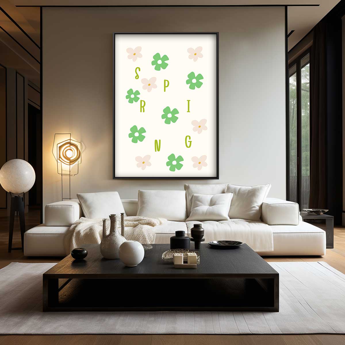 Lente Bloemen Illustratie Kunstwerk-canvas-dibond-plexiglas-wanddecoratie-WallArtistic