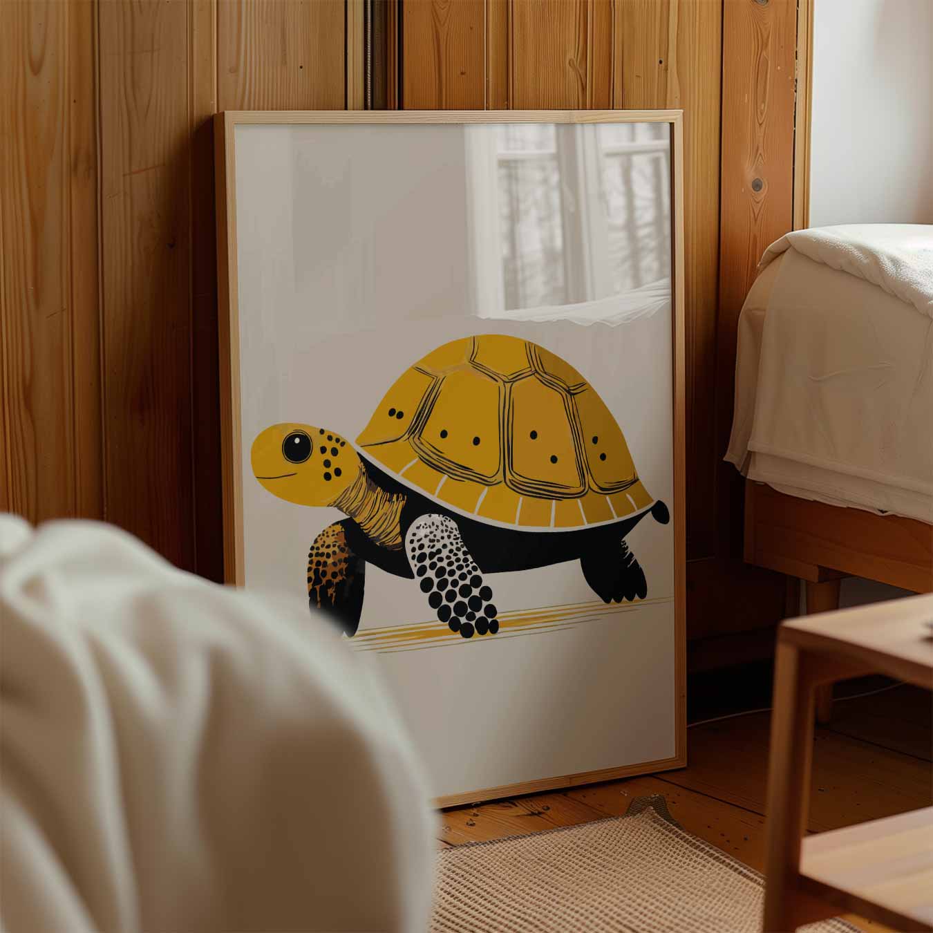 Schattige Schildpad Illustratie Poster-WallArtistic
