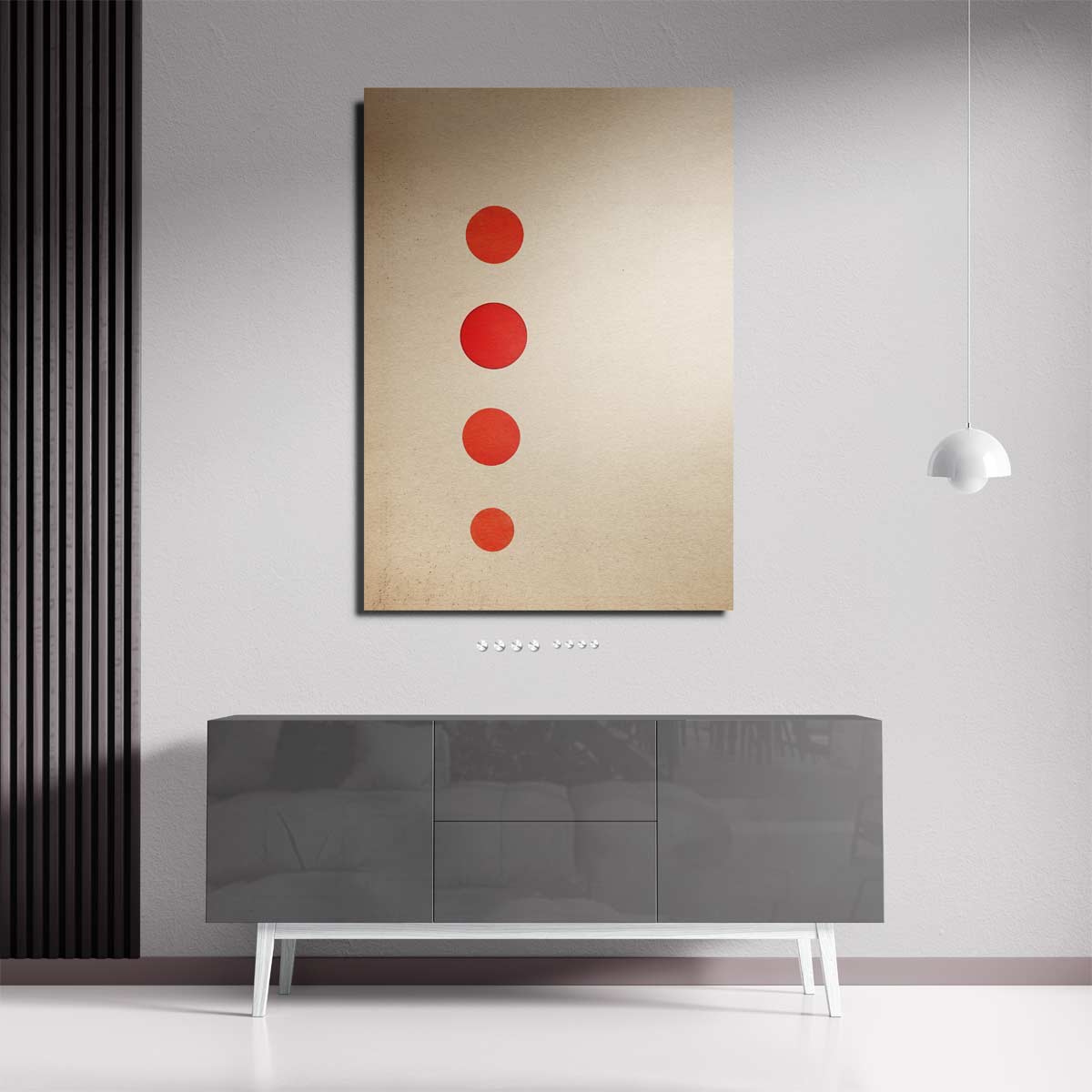 Minimalistisch Rood Cirkelkunstwerk-canvas-dibond-plexiglas-wanddecoratie-WallArtistic