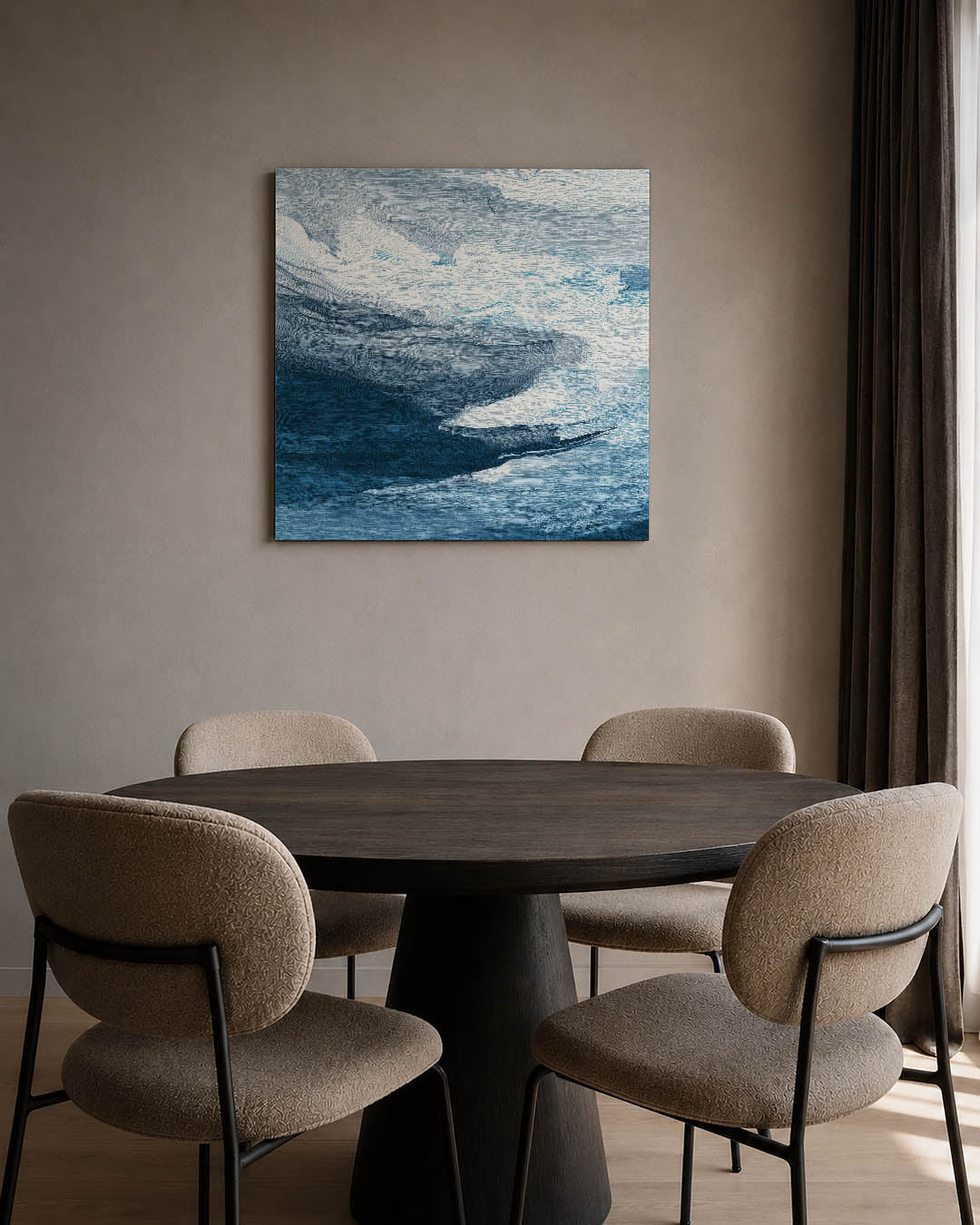 Dynamische blauwe wolken Kunstwerk