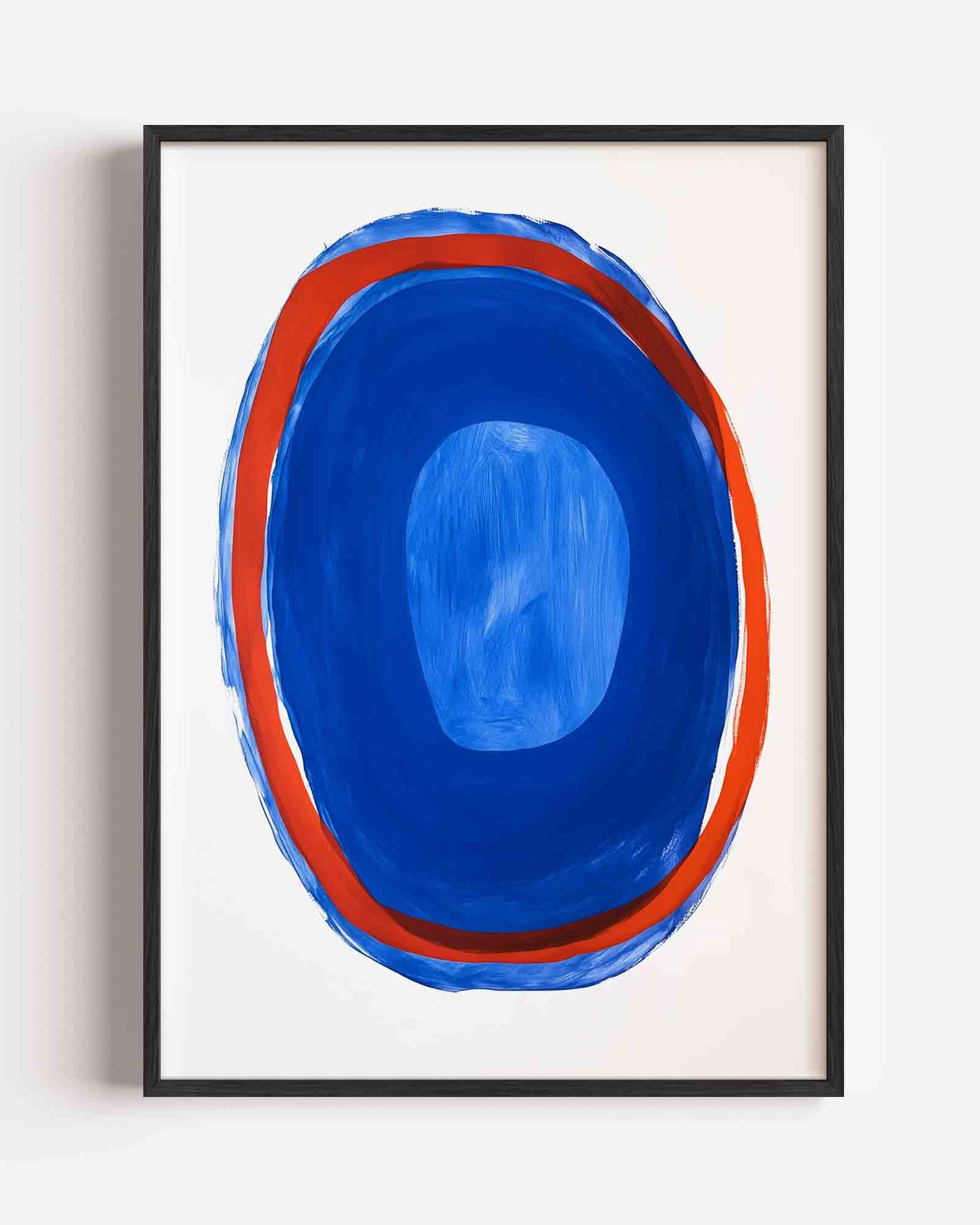 Blauwe en rode cirkel Poster