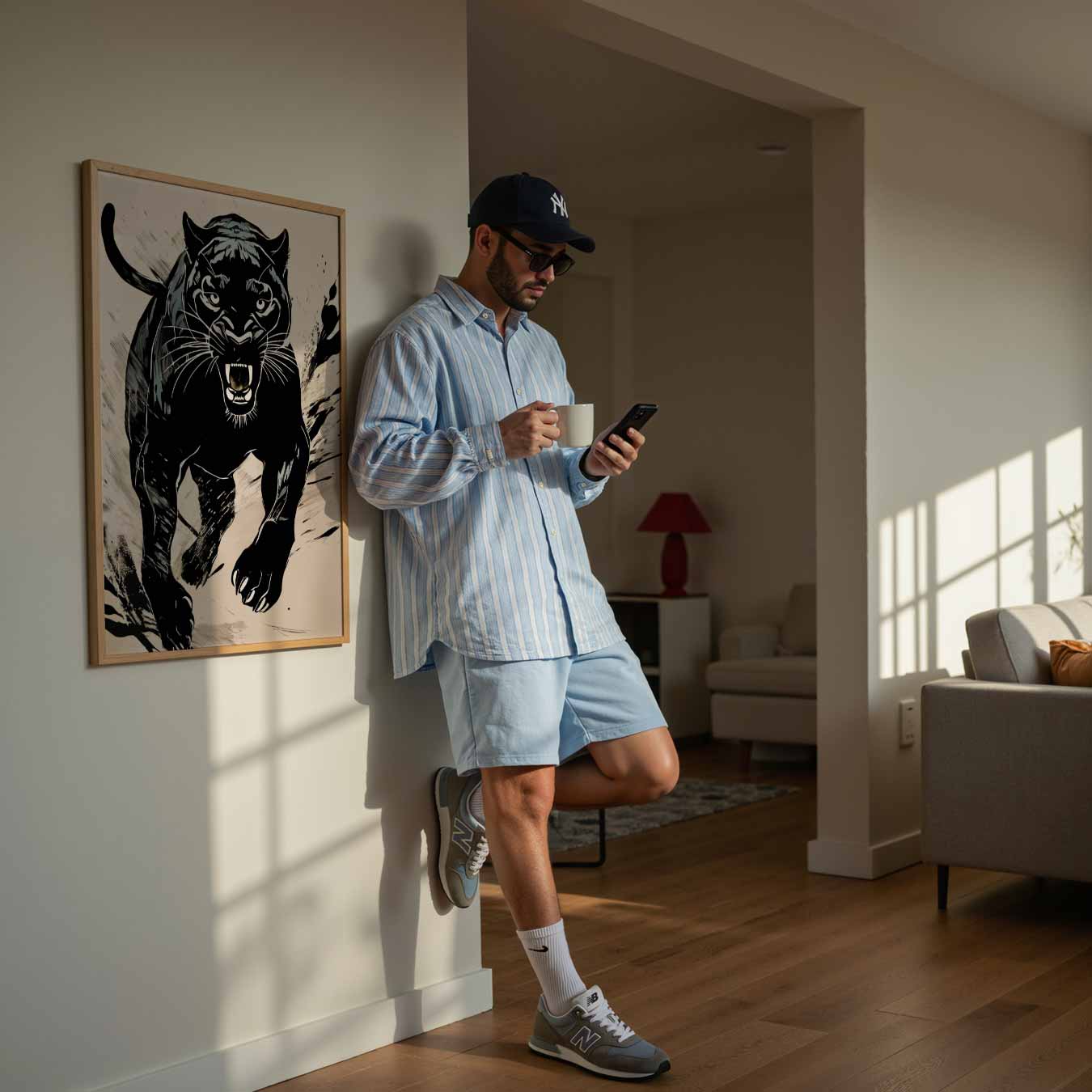 Stoere Panter Kunstposter-WallArtistic