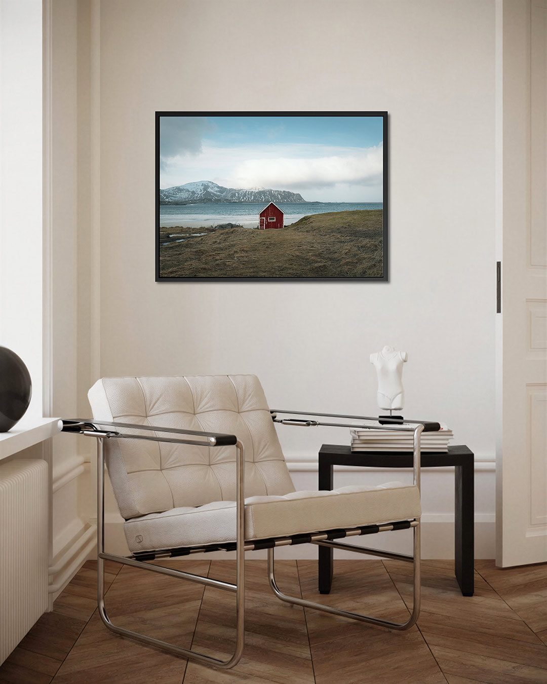 Rood huisje landschap Kunstwerk