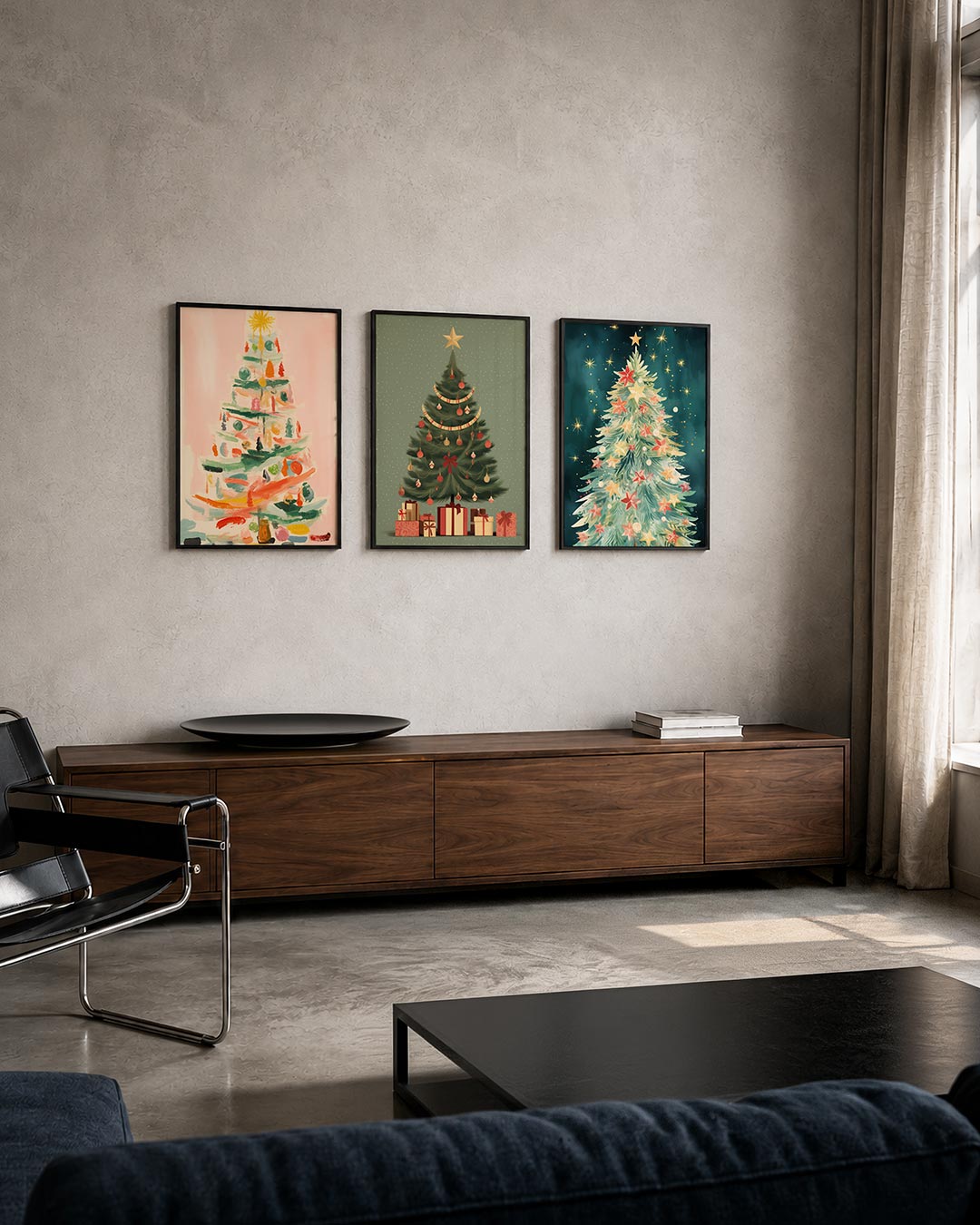 Kleurrijke kerstboom Posterset