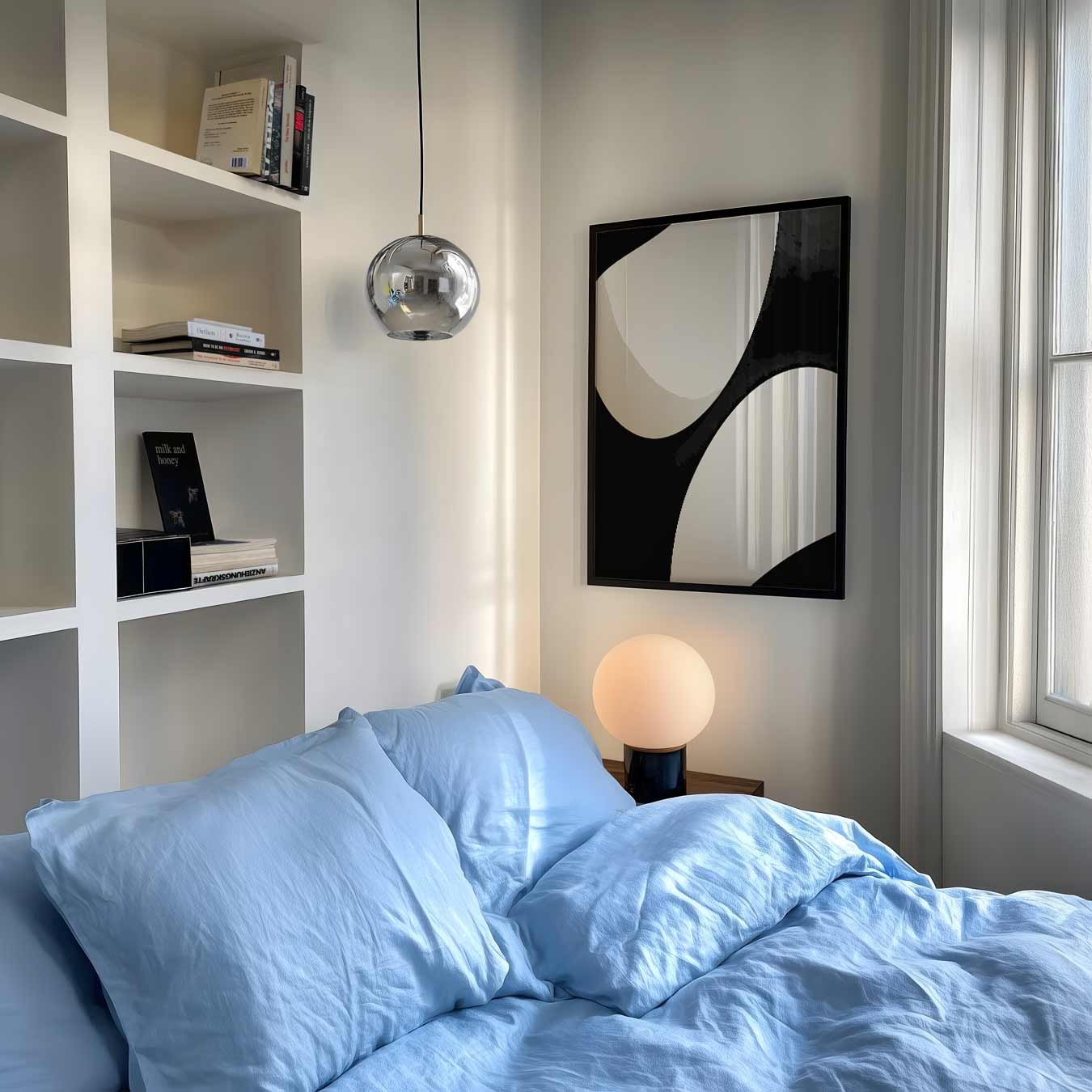 Minimalistisch Zwart-Wit Abstract Poster-WallArtistic