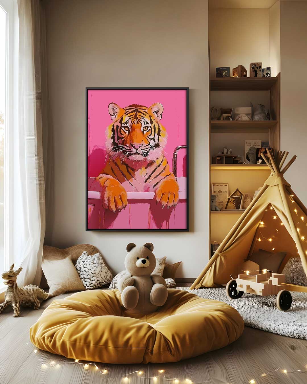 Tijger in Bad Kunstwerk