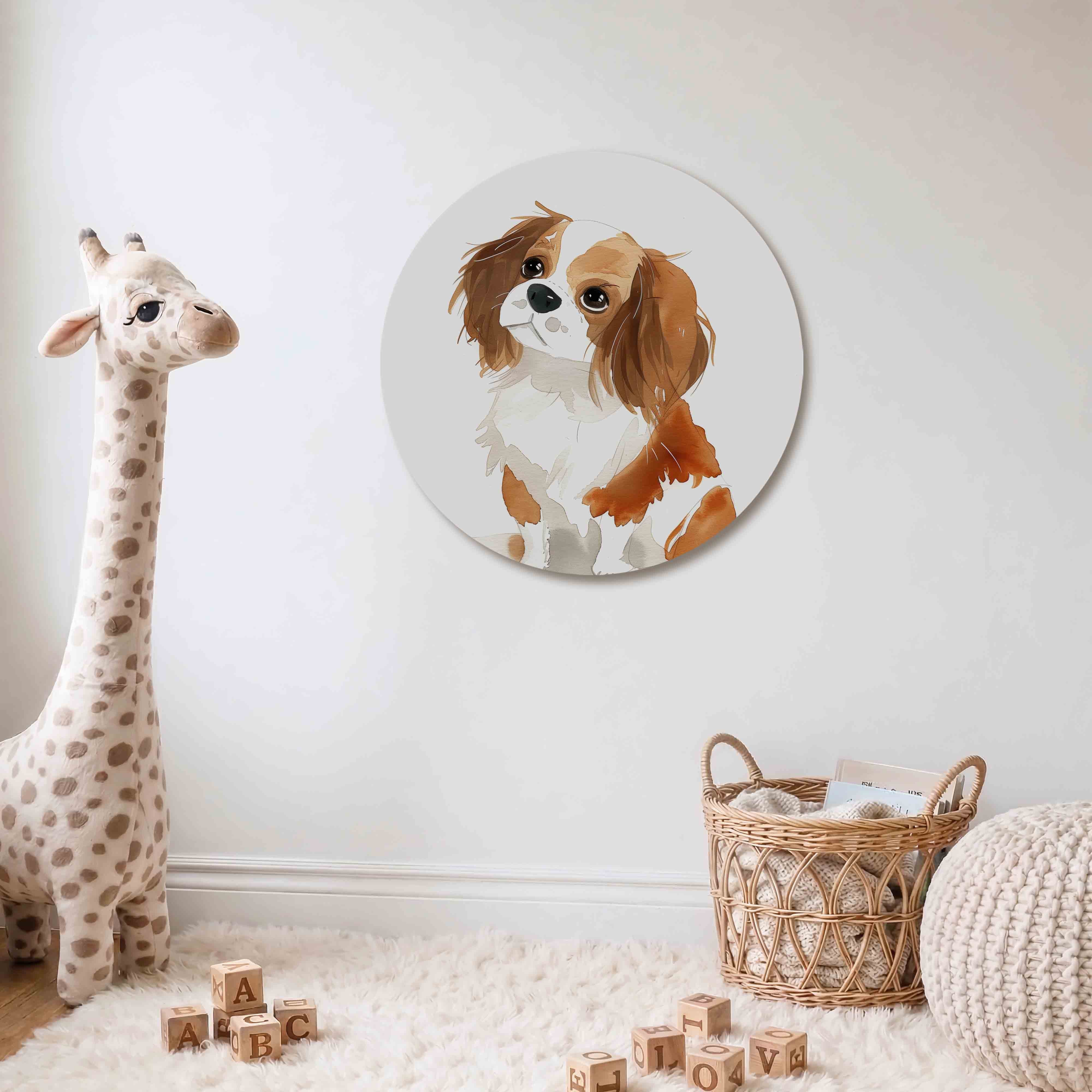 Hond met bruine vlekken Muurcirkel
