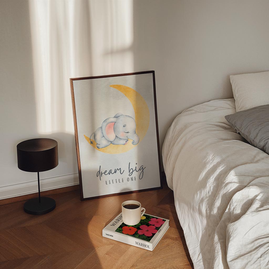 Dromerige Olifantenposter voor de Kinderkamer Poster-WallArtistic