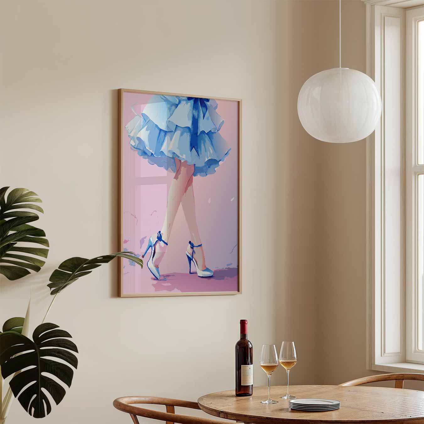 Betoverende Blauwe Jurk Poster-WallArtistic