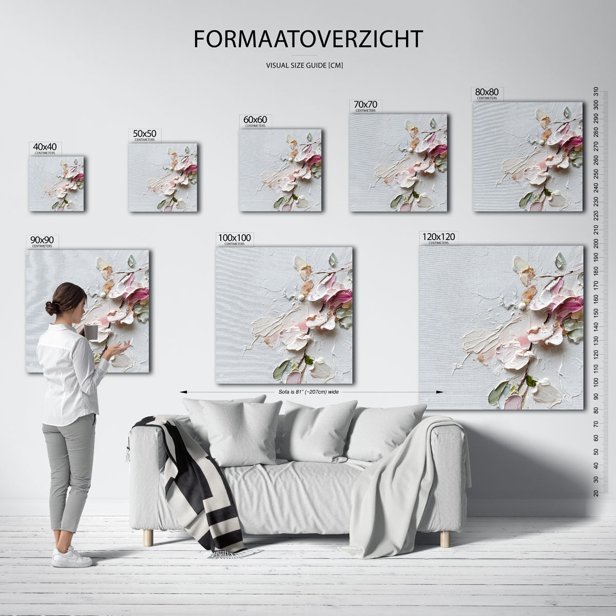 Bloemmotief met pasteltinten Poster