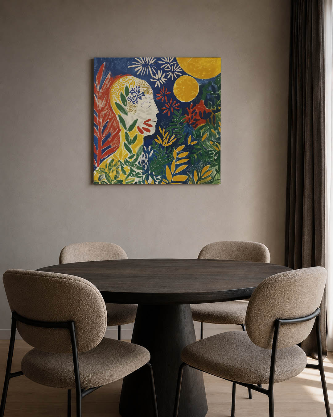 Kleurrijke botanische compositie Kunstwerk