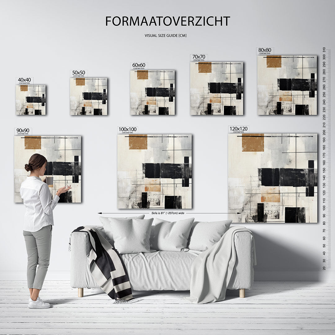 Geometrische lijnen compositie Kunstwerk