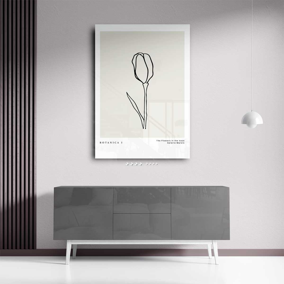 Minimalistische Tulpenkunst Kunstwerk-canvas-dibond-plexiglas-wanddecoratie-WallArtistic