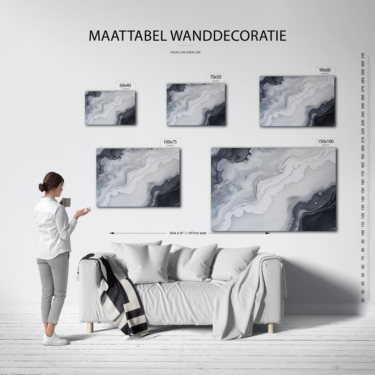 Vloeiende lijnen compositie Kunstwerk