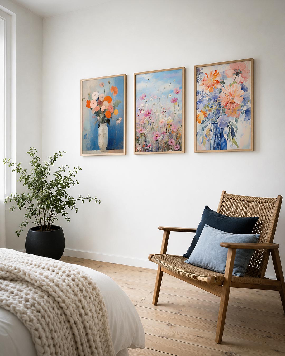 Bloemen en vaas Posterset